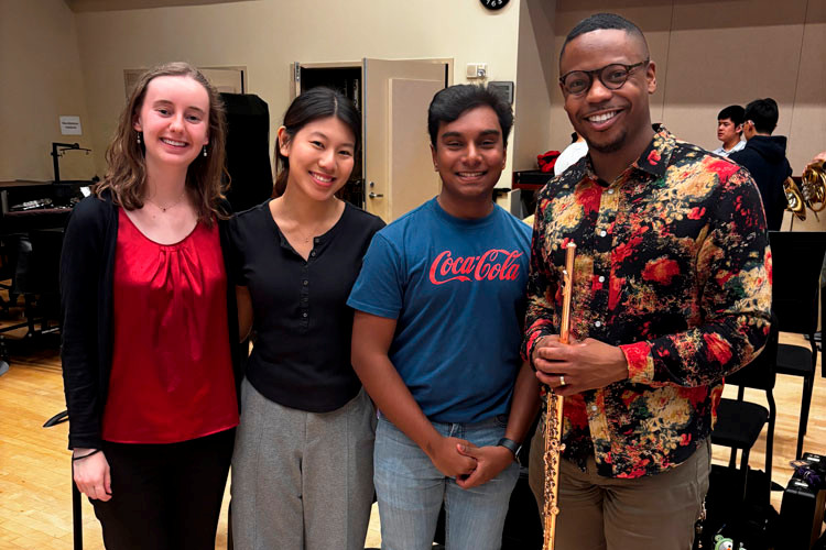 Julia Nagel (and others) with flutist Brandon Patrick George